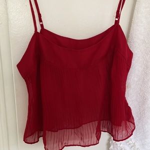 Red Chiffon CropTop - XS
